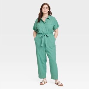Universal Thread Women’s Short Sleeve Linen Boilersuit